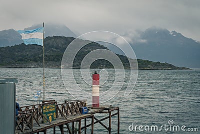 Ushuaia is theÂ capitalÂ ofÂ Tierra del Fuego Editorial Stock Photo